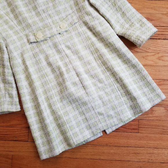 Donna Gray Plaid Jacket Spring Green Multi 6 - Picture 7 of 8